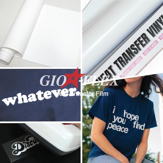 PU Heat Transfer Vinyl 12"×10ft Roll White – HTV - Image 4
