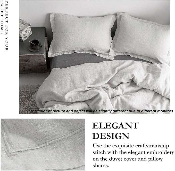 Simple&Opulence 100% French Flax Linen Duvet Cover Set - Image 2