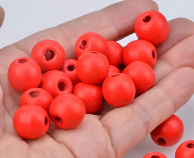 AD Beads Wood Spacer Loose Wooden Craft Beads Big Hole Beads Assorted - Image 3