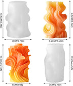 2 Pack 3D Wave Cylinder Silicone Candle Molds, Geometric Relief Pillar Mold | - Image 2