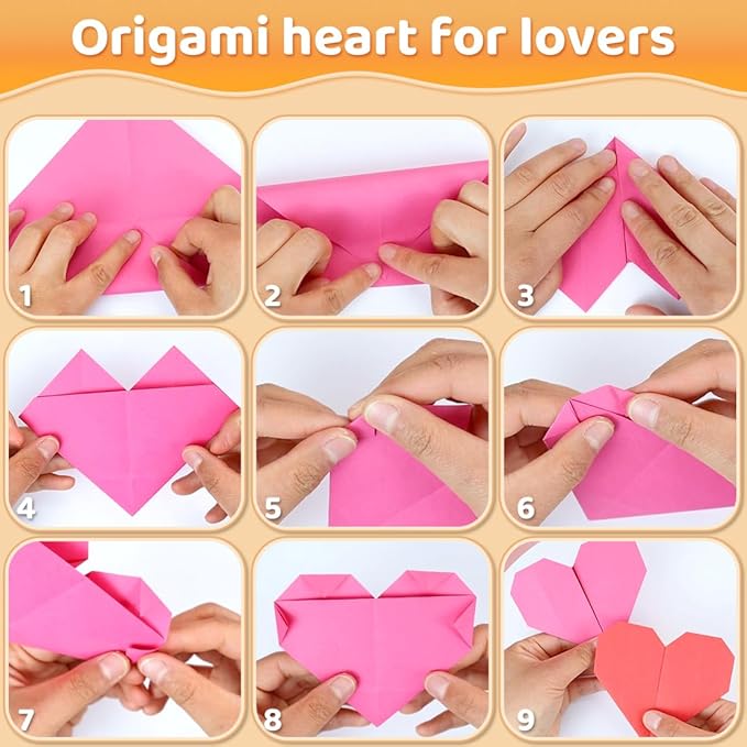 Praisebank Orange Origami Paper, Double Sided Color, Origami Paper Kit - Image 4