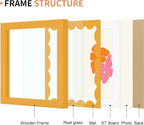 6x6 Picture Frame with Wavy Mat, Wooden Real Glass 6 x 6 Photo Frame - Image 5