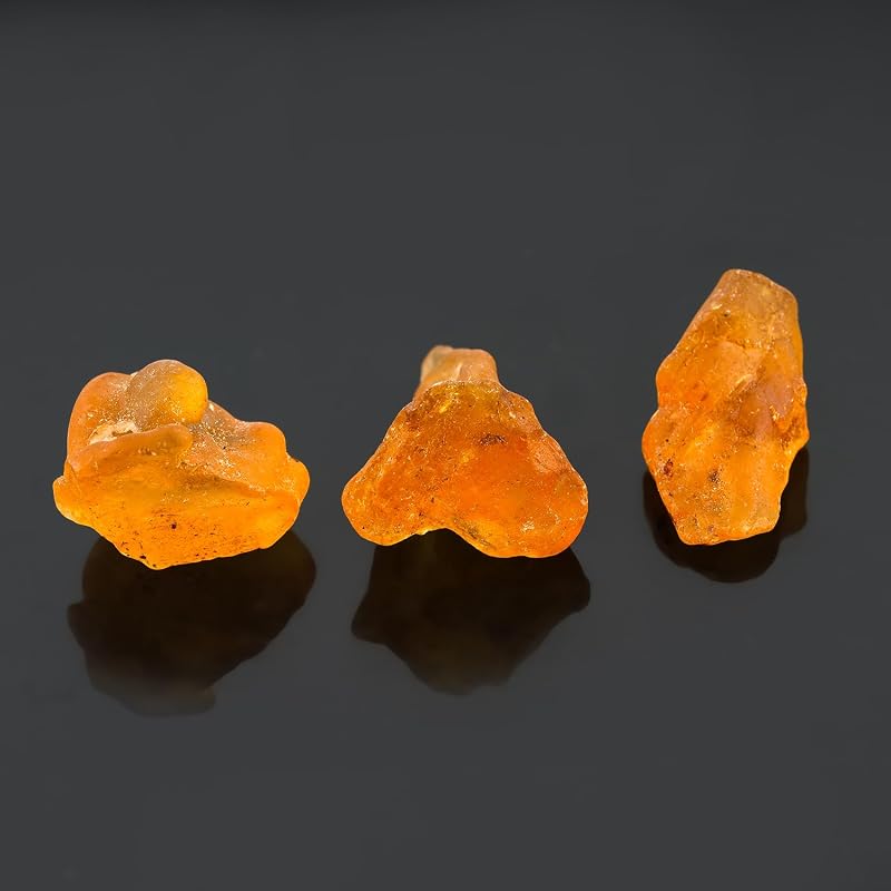 ColouredRocks 3pcs Real Amber Crystals, Raw Stones, Rough Gemstones, Jewelry - Image 3