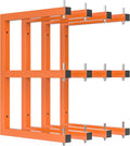 4 PACK Lumber Rack Wall-Mounted Lumber Storage Rack, Heavy Duty Wood Storage Racks With 6-Level System, 1320 LB Sturdy Garage Wood Organizer, Hanging Orange Lumber Metal Racks for Indoor & Outdoor