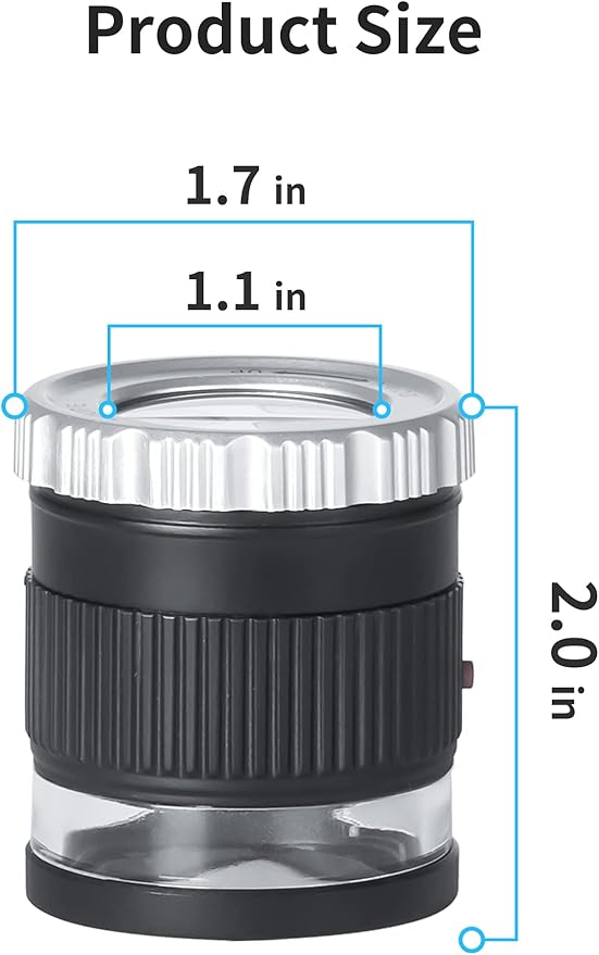 JARLINK 30X Adjustable Focal 3 LED Jewelers Loupe Magnifier, Used - Image 6