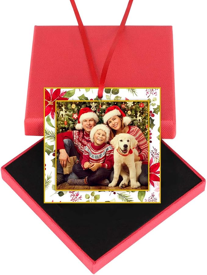 WaaHome Picture Frame Christmas Ornaments 2026-3'' Floral Photo Frame Christmas - Image 6
