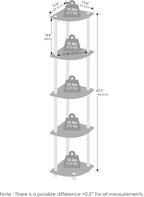 Furinno Turn-N-Tube Storage Shelves, 5-Tier Book Shelf, Corner Shelf, Toolless - Image 2