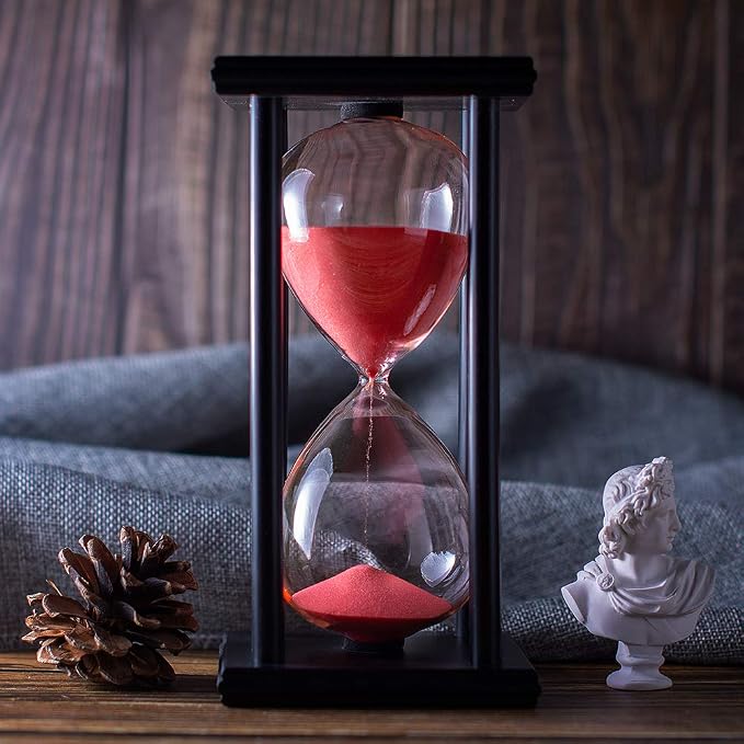 BELLAWARE Hourglass Timer with Red Sand, 30 Minute Wooden Sand Timer | Creative - Image 2