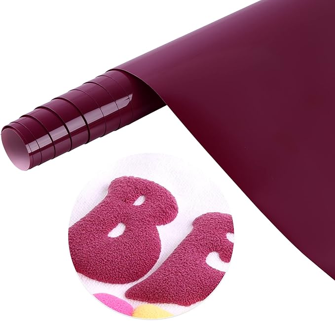 Tintnut Dark Scarlet Puff Heat Transfer Vinyl Roll, easy cut & weed, stretch by Tintnut