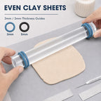 14 Polymer Clay Tools Acrylic Roller Clay Rolling Pin - Image 4