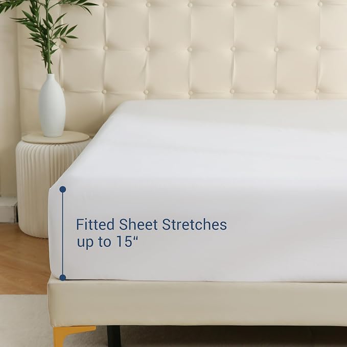 White Bulk Queen Fitted Sheet Only Deep Pocket 6 Pack, Quick Sort Bottom Bed - Image 3