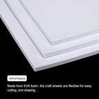 MECCANIXITY EVA Foam Sheets White 9.8 Inch x 9.8 Inch 10mm Thick Crafts Foam - Image 4