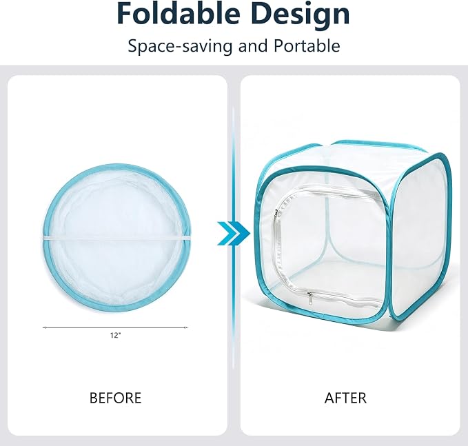 Insect & Butterfly Habitat Cage, Portable Pop-Up Terrarium - Image 5
