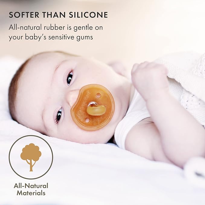 Natursutten Pacifiers 6-12 Months - 1-Pack Butterfly Shield Orthodontic Nipple Natural Rubber Safe & Soft BPA-Free for Breastfeeding Babies - Newborn Pacifiers Made in Italy