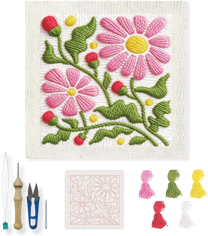 INFUNLY Bohemian Flower Punch Needle Kit by INFUNLY