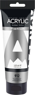 AUREUO Shimmering Silver Acrylic Paint, 4 Fl Oz / 120ml Single Tube, Metallic by AUREUO