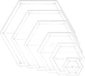 BENECREAT 6Pcs Mixed Sizes Hexagon Quilting Template Transparent Pressure Plate by BENECREAT