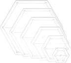 BENECREAT 6Pcs Mixed Sizes Hexagon Quilting Template Transparent Pressure Plate by BENECREAT
