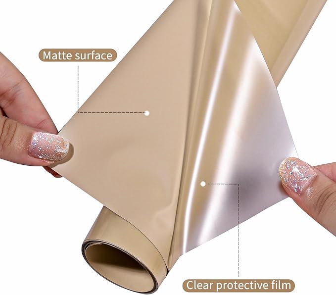 VINYL FROG Camel Heat Transfer Vinyl Roll 12" x12ft Matte HTV Vinyl | Tan Iron - Image 2
