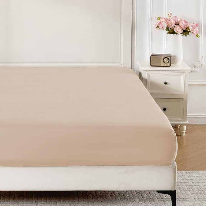 ROSE&RISY Khaki Queen Fitted Sheet, Soft and Breathable by ROSERISY