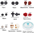 arricraft 203 Pcs Halloween Skull Gemstone Beads Kits, Natural Lava Rock - Image 2