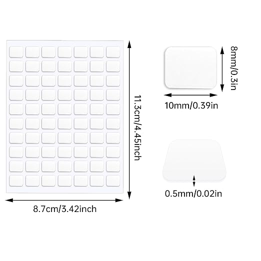 JANYUN 140 Pcs Double Sided Sticky Dots, 8 x 10 mm Square Putty Tape | Square - Image 2