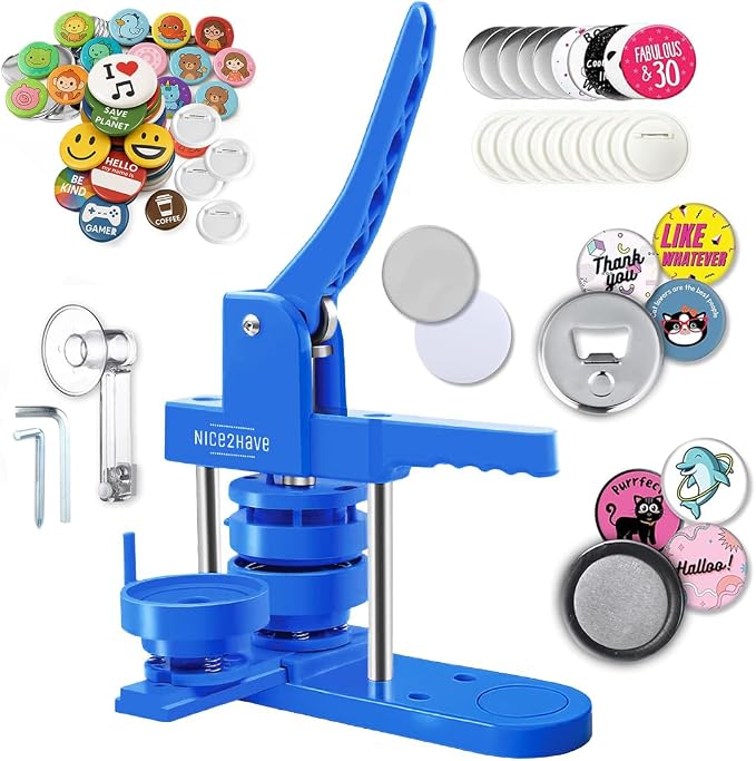 Button Maker Machine 3 Inch Pin Maker Kit by Nice2Have