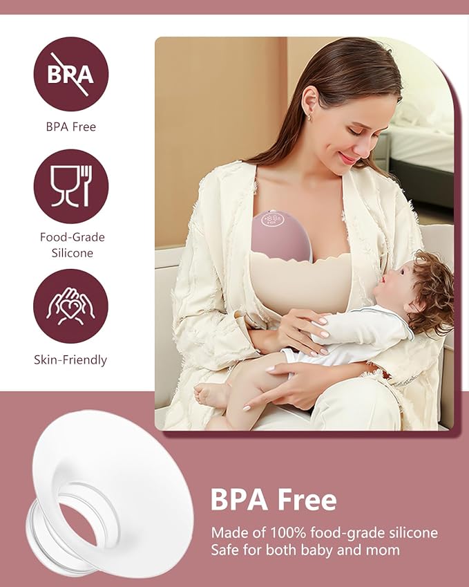 Flange Insert 16mm for Momcozy M9 M6 M5 V1 Pro V2 Pro S12 Pro S9 Pro, Compatible with Medela/Elvie/Spectra/Willow Go/eufy/Lansinoh Breast Pump, Breastfeeding Essential Kit, 2PCS