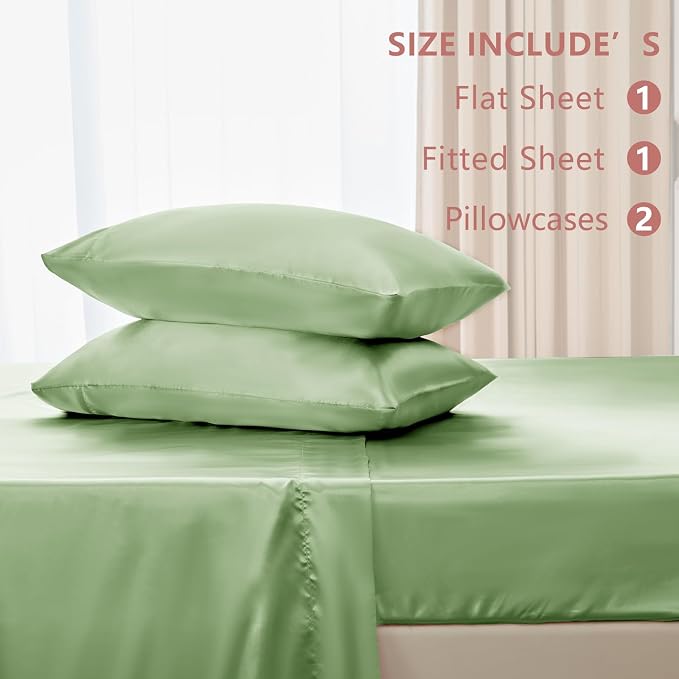 CozyLux Satin Sheets Queen Size Bed Set - Image 6