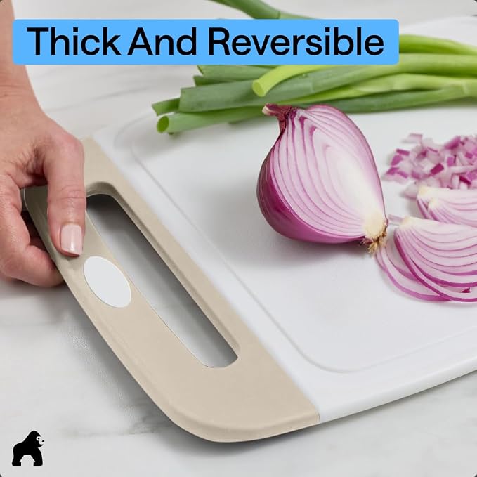 GORILLA GRIP BPA-Free Reversible Kitchen Cutting Board Set of 3, US Designed - Image 7