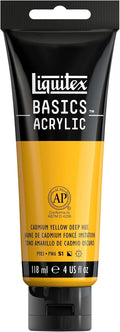 Liquitex BASICS Acrylic Paint, 118ml Tube, Cadmium Yellow Deep Hue by Liquitex