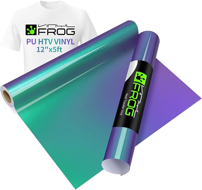VINYL FROG Chameleon Heat Transfer Vinyl Roll 12" x12ft Gradual HTV Vinyl | by VINYLFROG