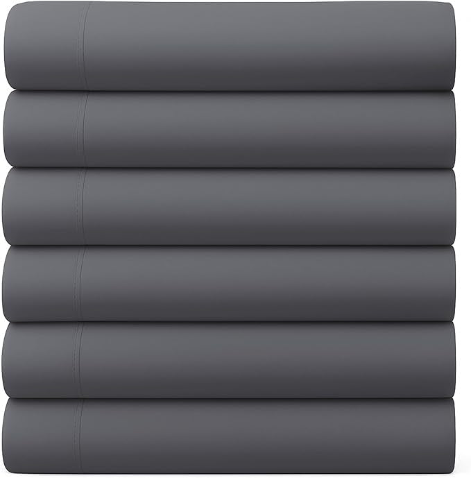 GOLD TEXTILES Queen Flat Sheet 6 Pack – Brushed Microfiber Top Sheets by GOLDTEXTILES