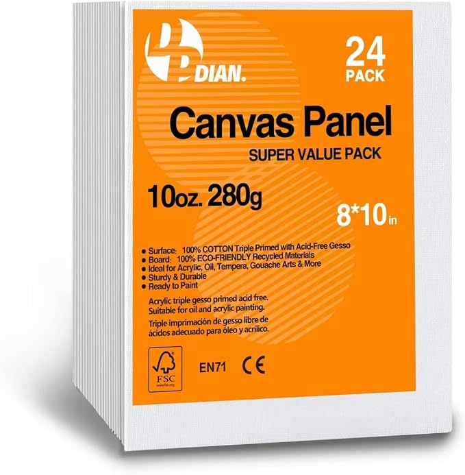 Canvas Boards for Painting 8x10 Inch, Watercolor by DPDIAN
