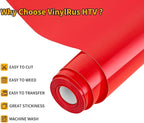 VinylRus Heat Transfer Vinyl-12” x 20ft Red Iron on Vinyl Roll - Image 3