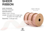 Vitalizart Rose Gold Ribbon Organza Sheer Ribbon 1 inch x 30Yd Handmade Fabric - Image 2