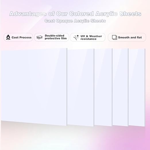 Adrattnay White Acrylic Sheets 1/8 Thick, Opaque Acrylic Sheets Acrylic Panel - Image 3