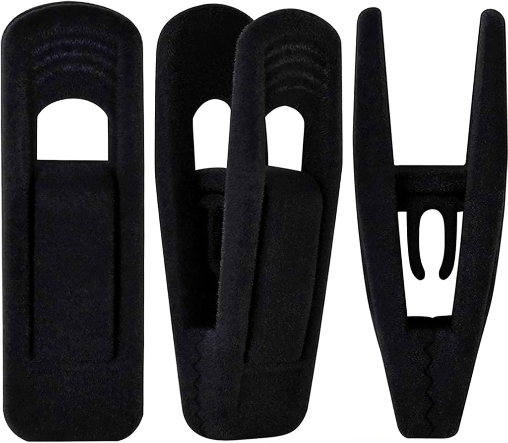 Black Velvet Hanger Clips (60-Pack), Strong Finger Clips for Velvet Hangers, Skirt Hanger Clips Fit for Flocking Hangers