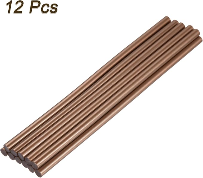 uxcell Mini Hot Glue Sticks for Glue Gun 7mm x 200mm Bronze Red 12pcs - Image 3
