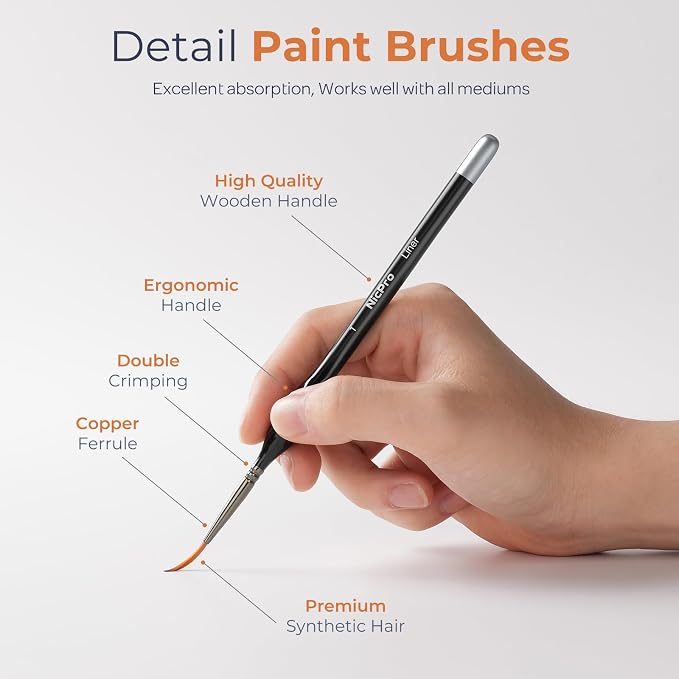 Nicpro Miniature Paint Brushes Drybrush - Image 4