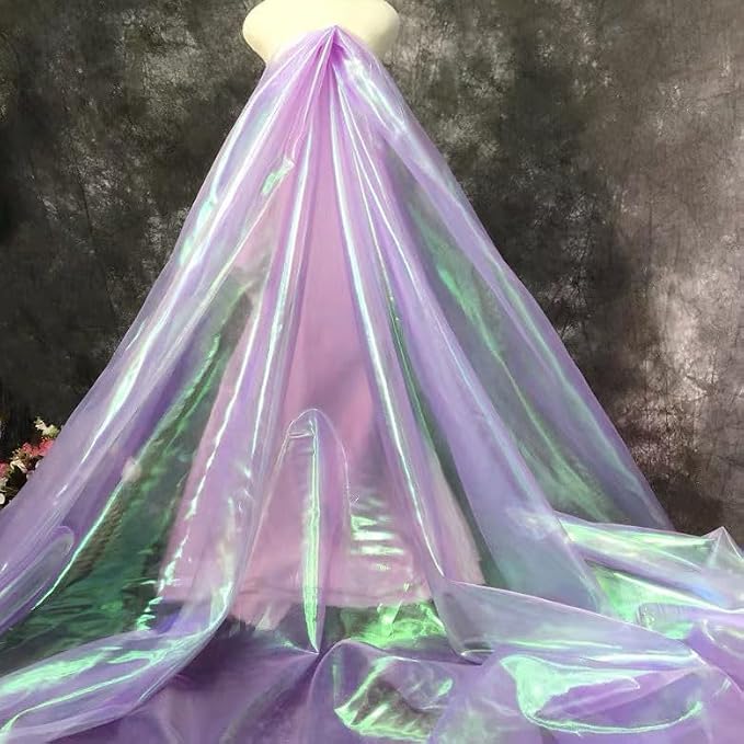 Light Purple Iridescent Organza Fabric - Image 8