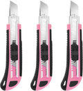 3-Pack Box Cutter, 18mm Wide Blade Utility Knife Retractable, Exacto Knife by TIFICAL