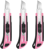 3-Pack Box Cutter, 18mm Wide Blade Utility Knife Retractable, Exacto Knife by TIFICAL