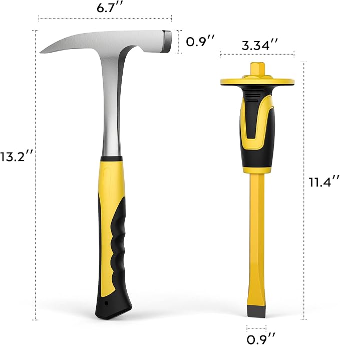 INCLY 5 PCS Geology Rock Pick Equipment Kit, 32 oz. Rock Hammer - Image 2