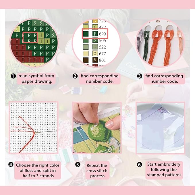 FREEBLOSS 11CT Cocktail Stamped Cross Stitch Kits Full Embroidery Kits - Image 4