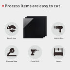 Black Acrylic Sheets, 4 Pack 12" x 12" x 1/8" Thick Black Opaque Glossy Acrylic - Image 5