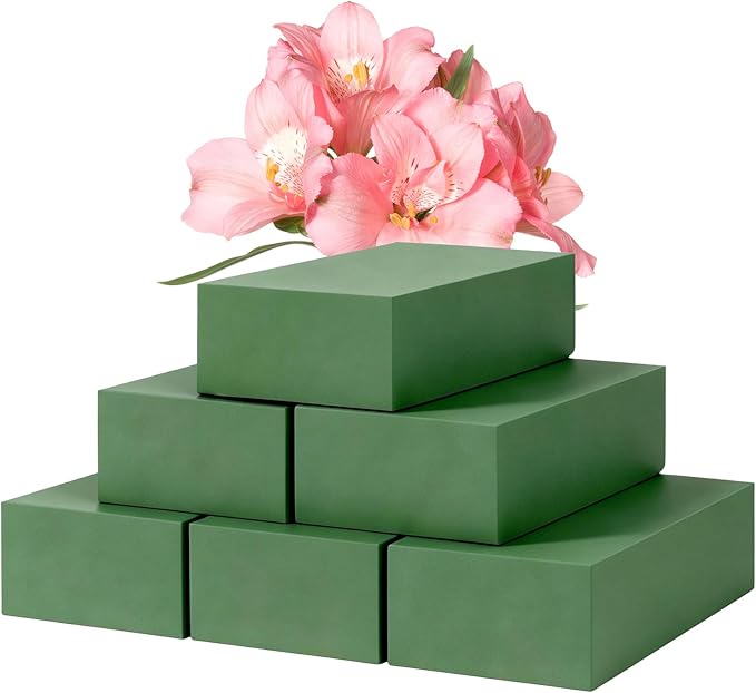 6 Pack 5.5"L x 3.1"W x 1.6"H Floral Foam Blocks, Styrofoam by Mkobon