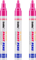 Pink Paint Markers, 3 Pack Oil-Based Waterproof Quick Dry Permanent Paint Pen by Craiiby