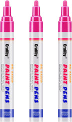 Pink Paint Markers, 3 Pack Oil-Based Waterproof Quick Dry Permanent Paint Pen by Craiiby