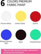 Colorful Fabric Paint Set for Clothes, 6 Colors 4oz Textile Paint for Kids | - Image 2